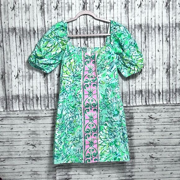 Lilly Pulitzer Daniela Stretch Dress Hopelessly Devoted Engineered - Picture 1 of 11